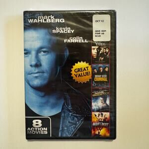 New 8-Movie Action Pack DVD Wahlberg Farrell Neeson Spacey Farrell‎